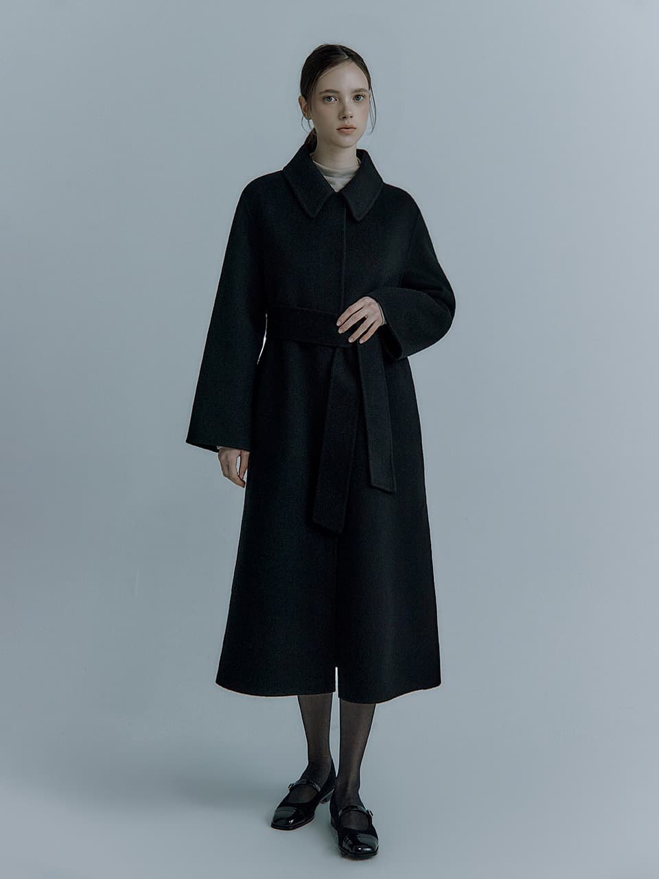 Mariel silk-cashmere coat_Black