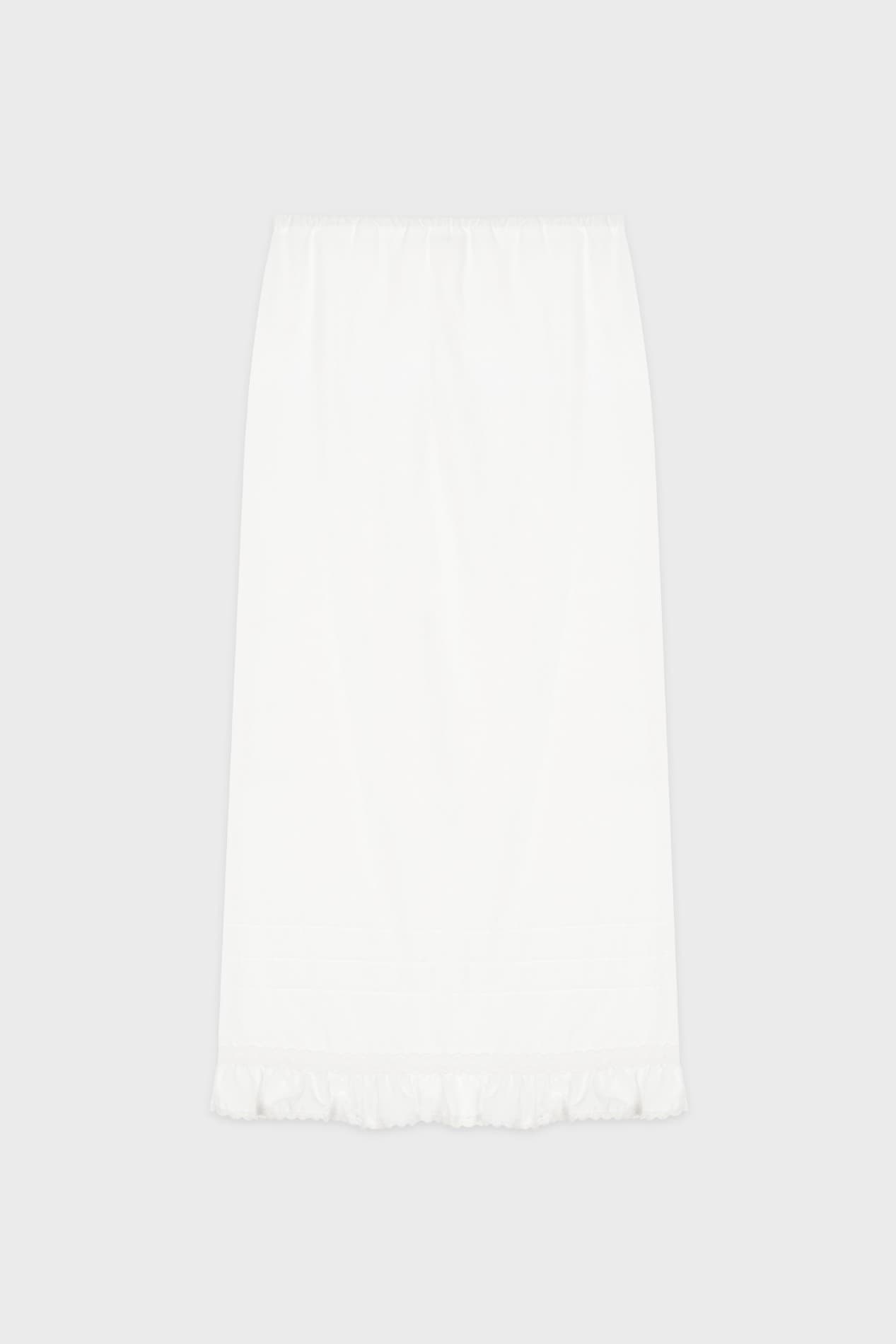 Pintuck Long Skirt (White)