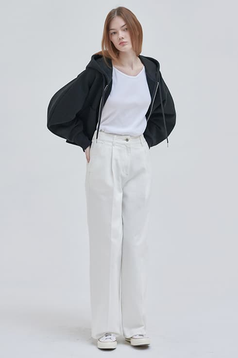 24SN one-tuck wide denim [WH]