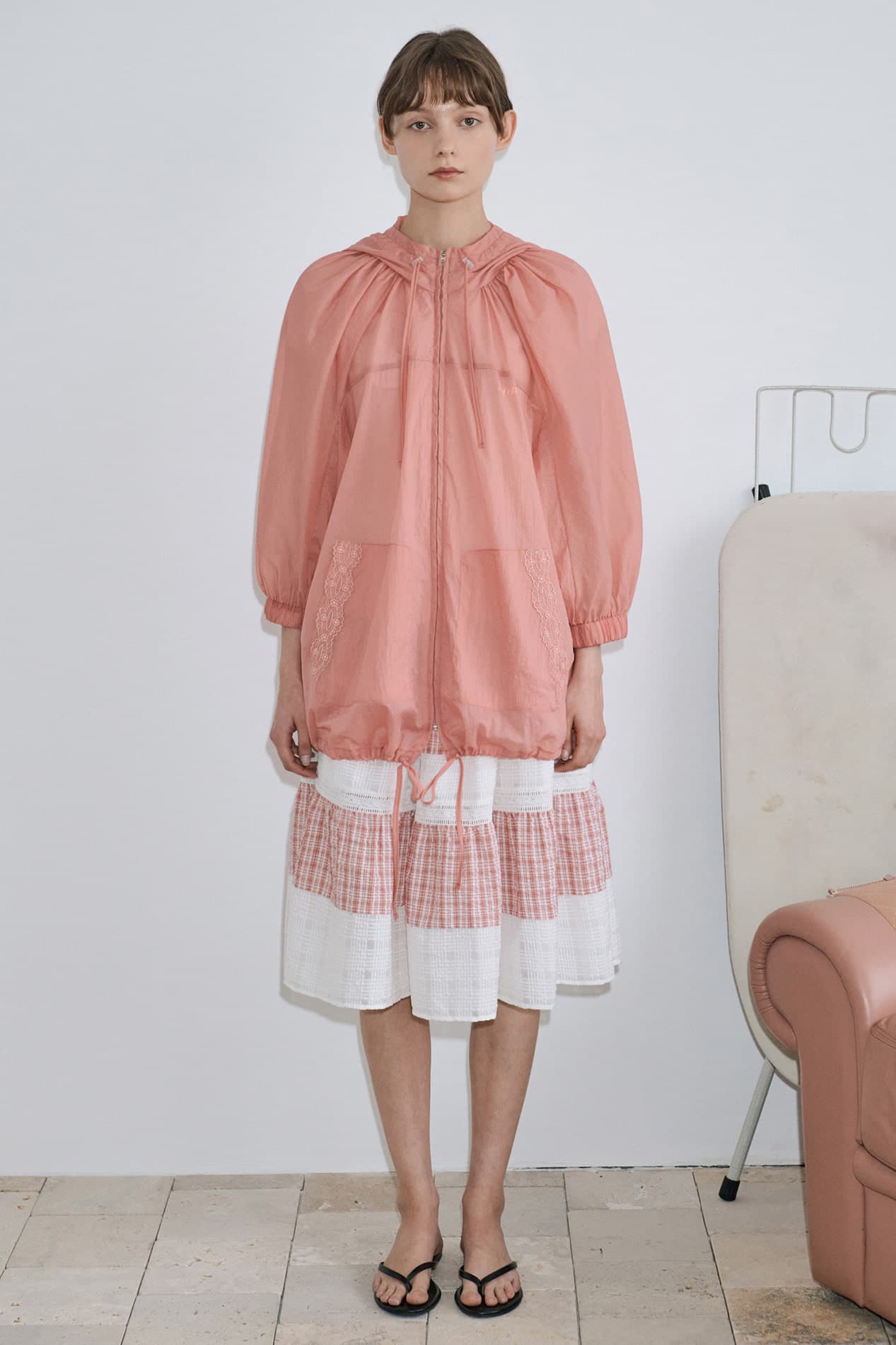 Hood Half Sleeve Jumper (Pink)