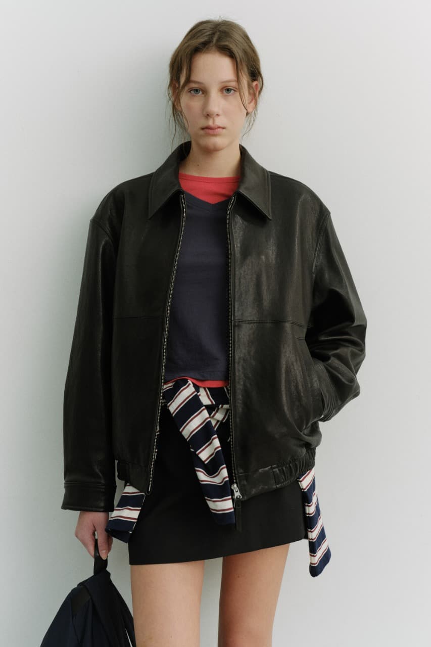 UNISEX DRIZZLER LEATHER JACKET BLACK_UDJU6A105BK