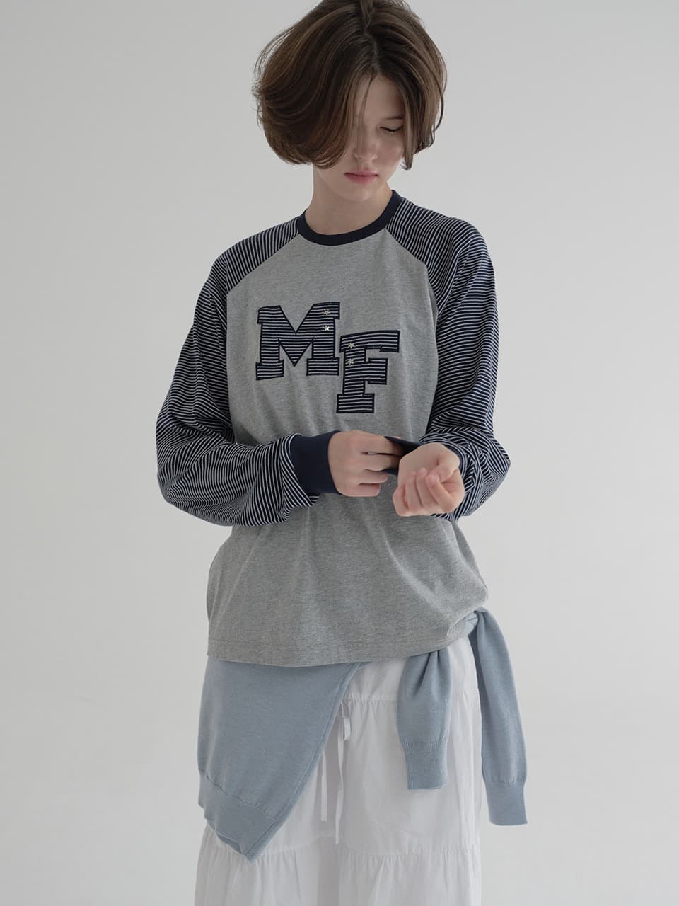 LOGO PATCHWORK T-SHIRT (GREY)