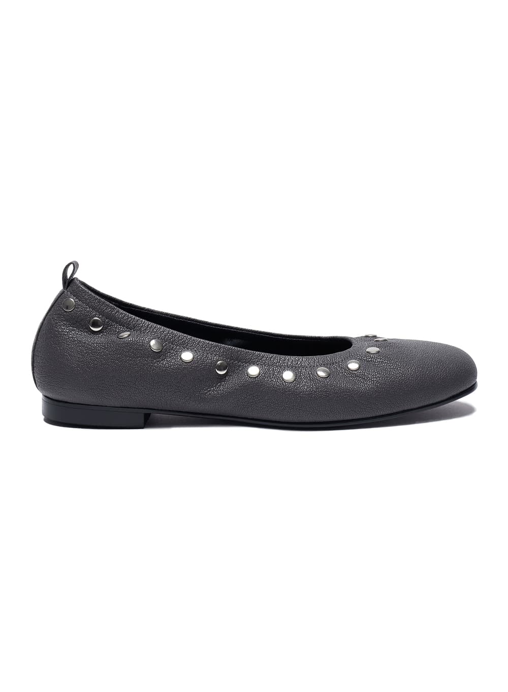 STUDDED POINTED FLAT SHOES_GREY