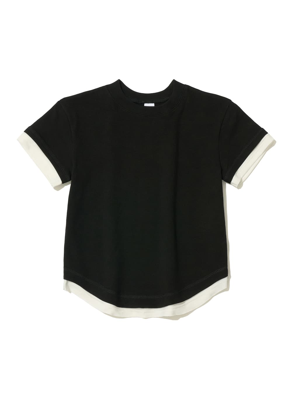 LAYERED SHORT SLEEVE TEE_BLACK