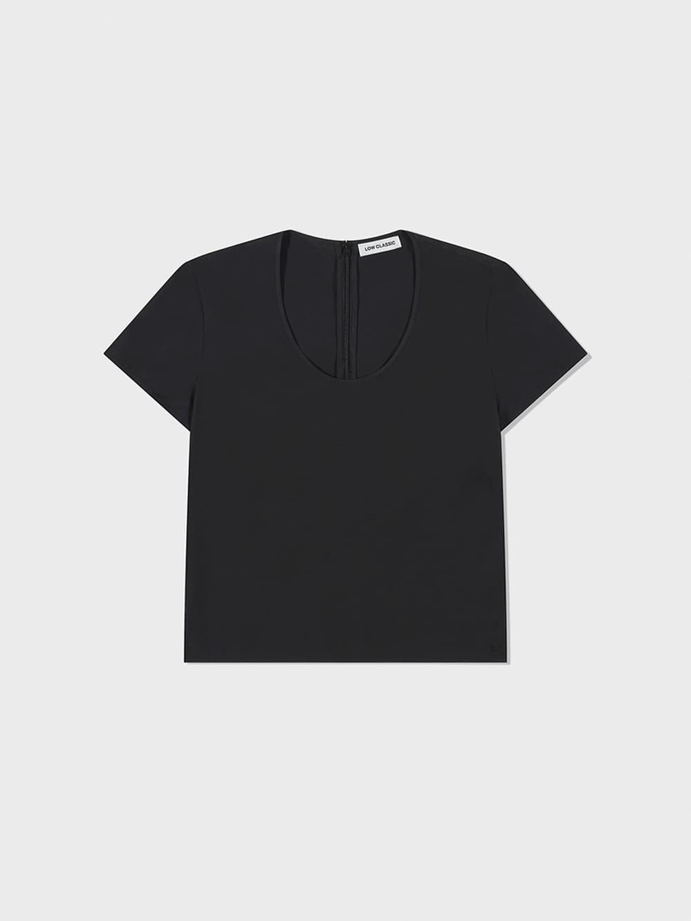 U-Neck Logo Blouse_Black