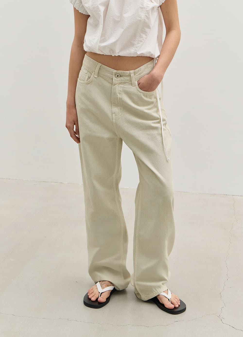 Relaxed Oxford Denim - Washed Beige