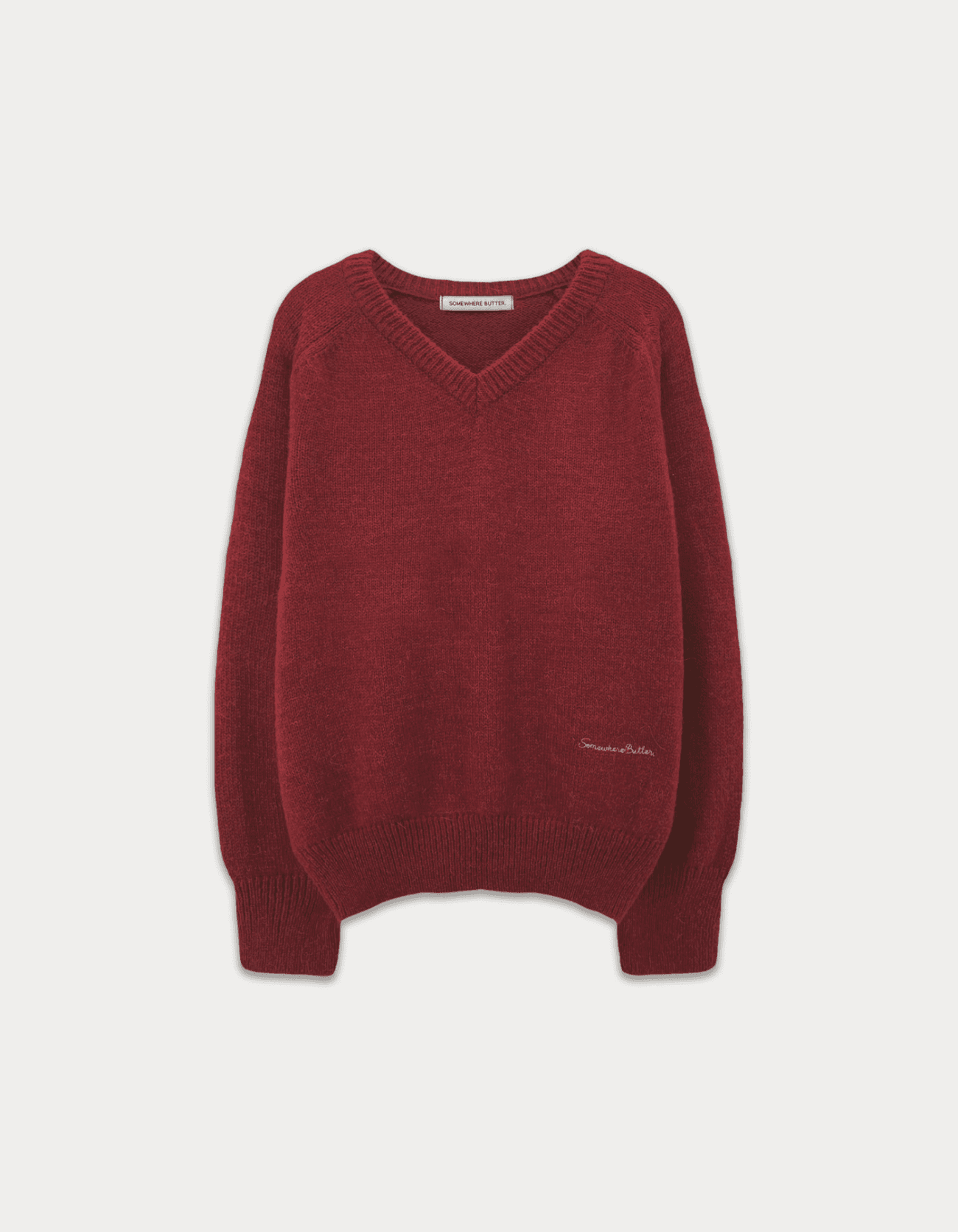 Hazel Alpaca V-Neck Knit - Vintage Red