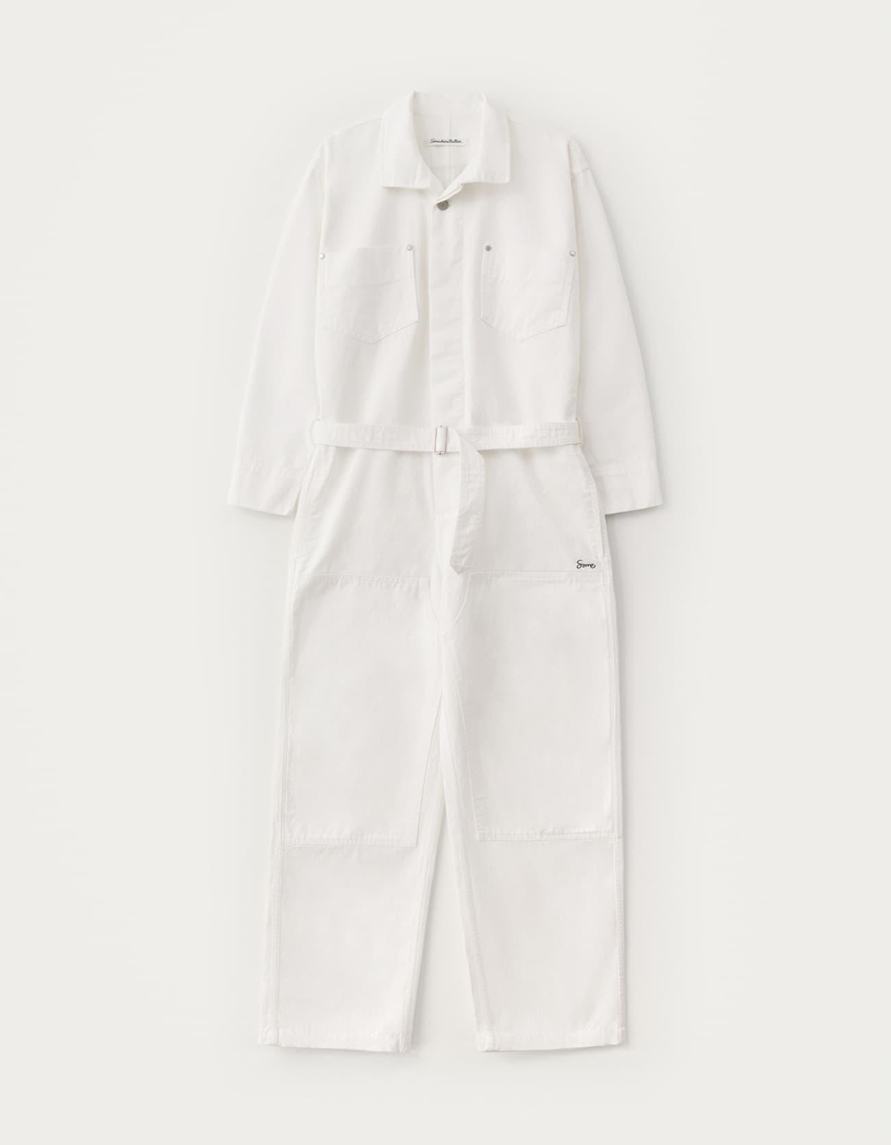 Work Cotton Jumpsuit - Ivory