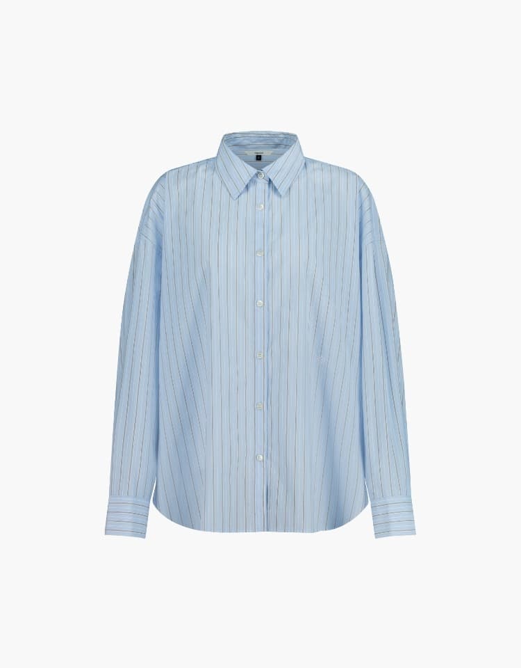oversized stripe shirts - blue