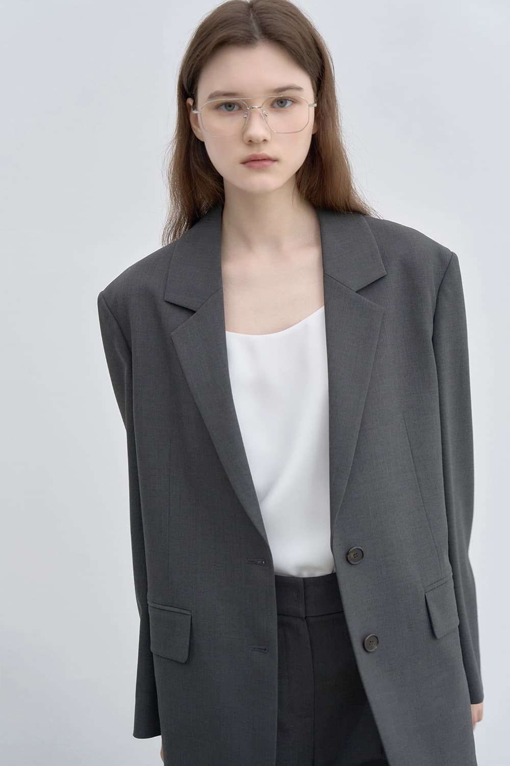 Relax-fit basic jacket Charcoal [N6SJK02]