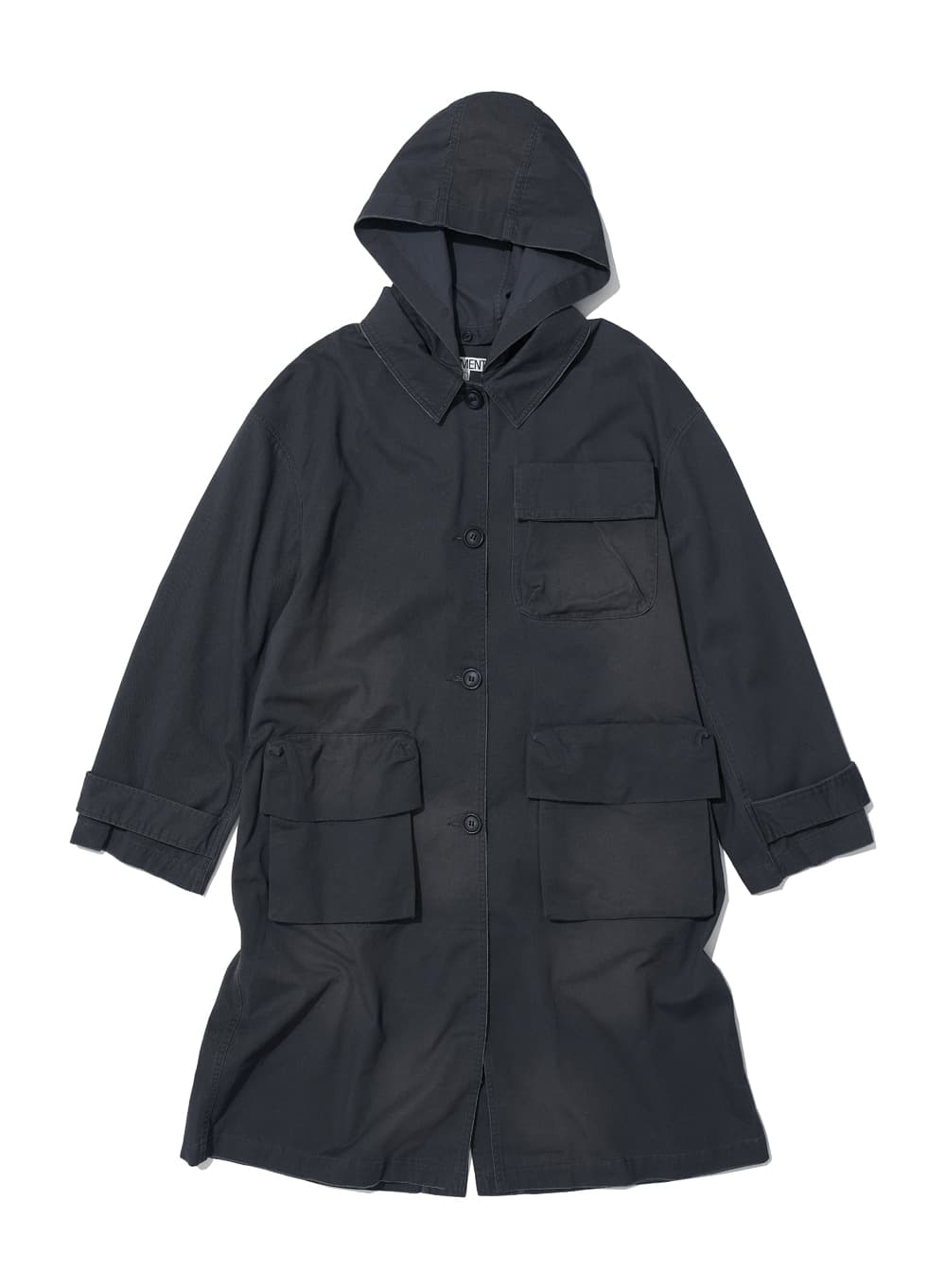 2WAY WASHED POCKET BALMACAAN COAT_CHARCOAL