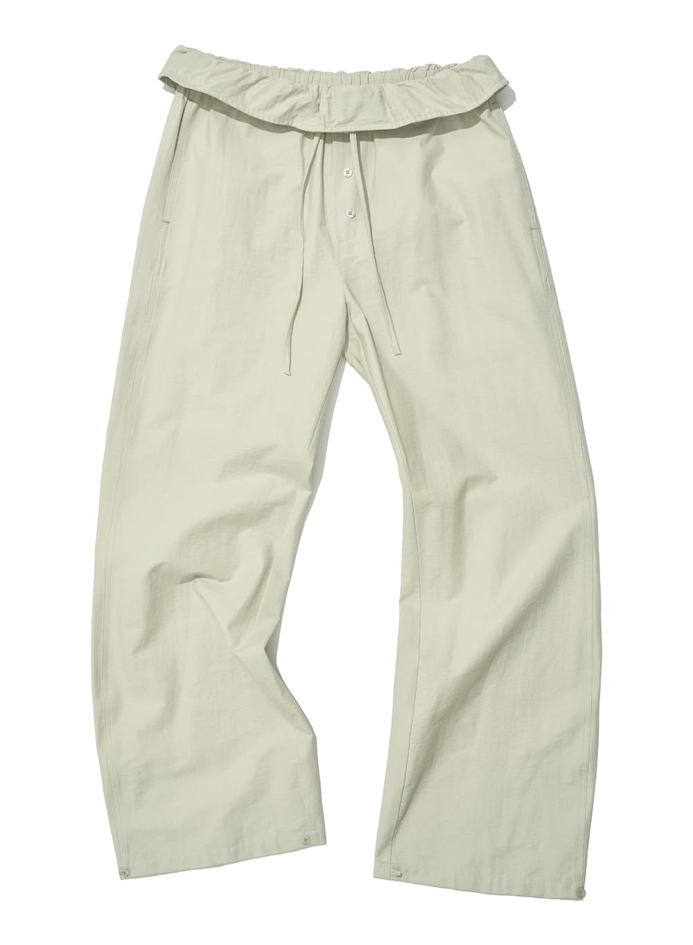 2WAY FRILL TURNOVER WAIST PANTS_KHAKI BEIGE