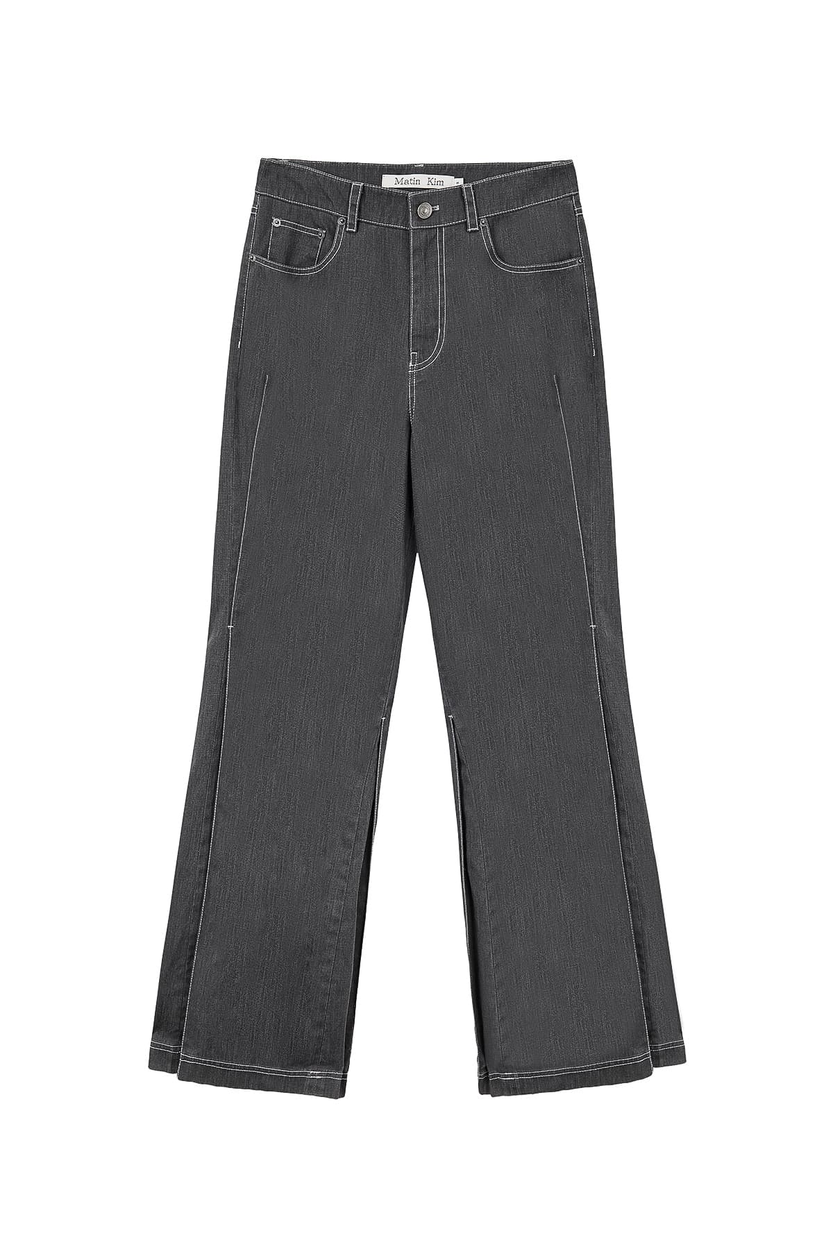 SIDE PINTUCK POINT PANTS IN CHARCOAL
