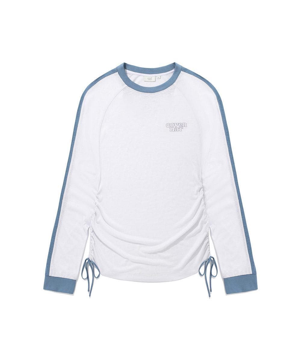 우먼 라운드넥 셔링 롱 슬리브 Light Gray