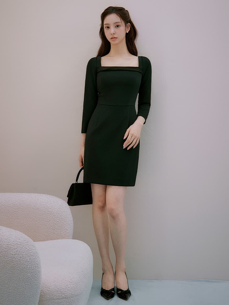 Ronea Neck chiffon mini dress