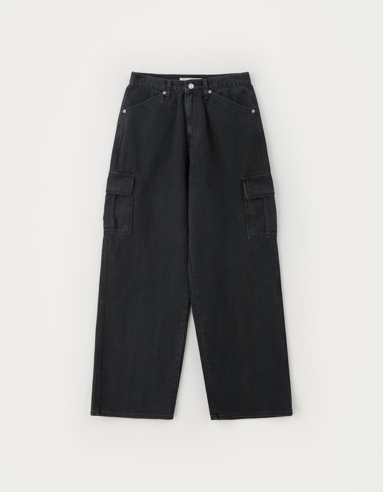 Jackie Cargo Washed Pants - Charcoal