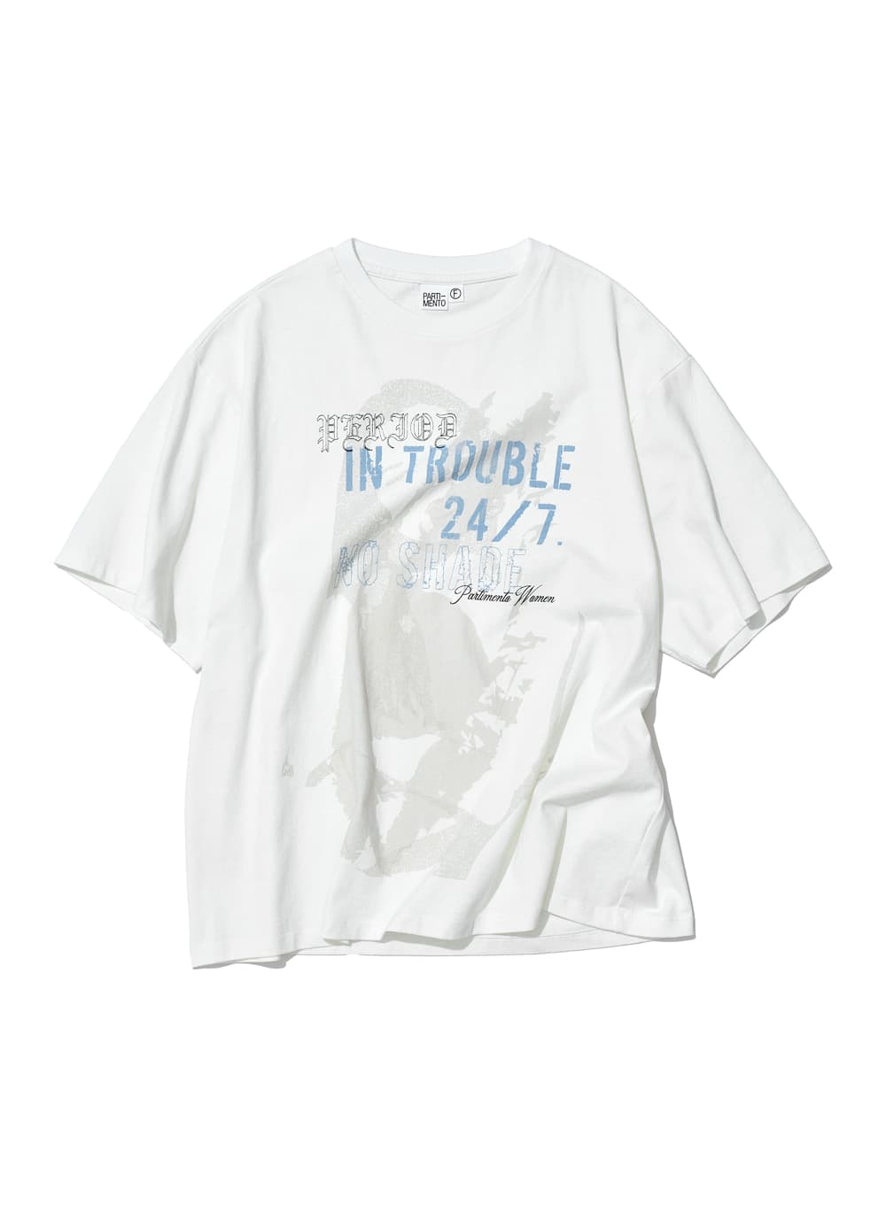 IN TROUBLE PRINTED TEE_WHITE