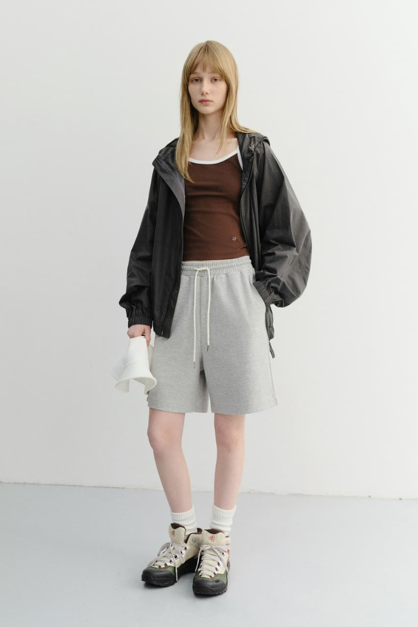UNISEX LOGO SWEAT SHORTS MELANGE GREY_UDPA6B124G2
