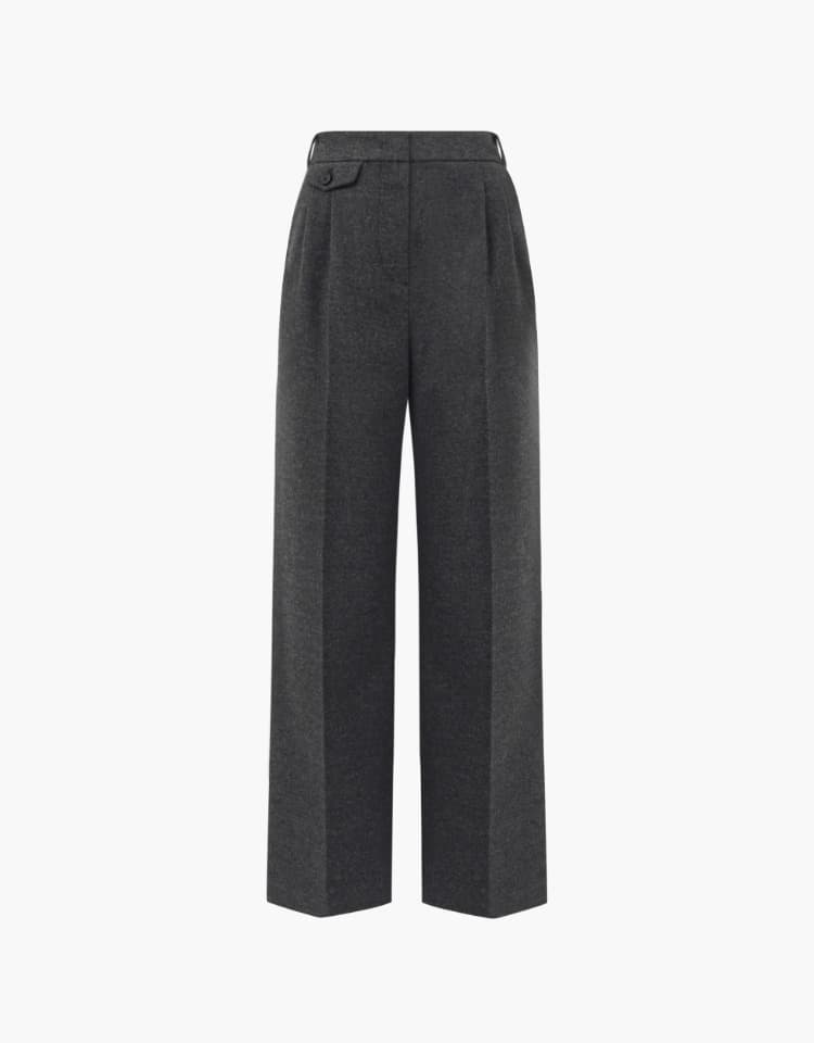 TR pintuck slacks - charcoal