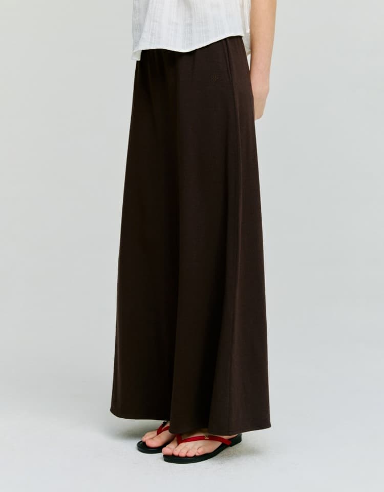 soft jersey maxi skirt - dark brown