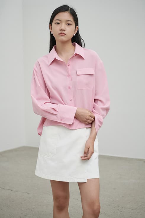Linen casual crop shirts [PK]