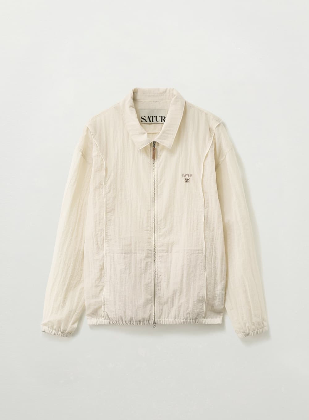 Ripstop Piping Nylon Jacket - Cream