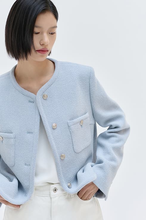 25SN mellow tweed jacket [BL]