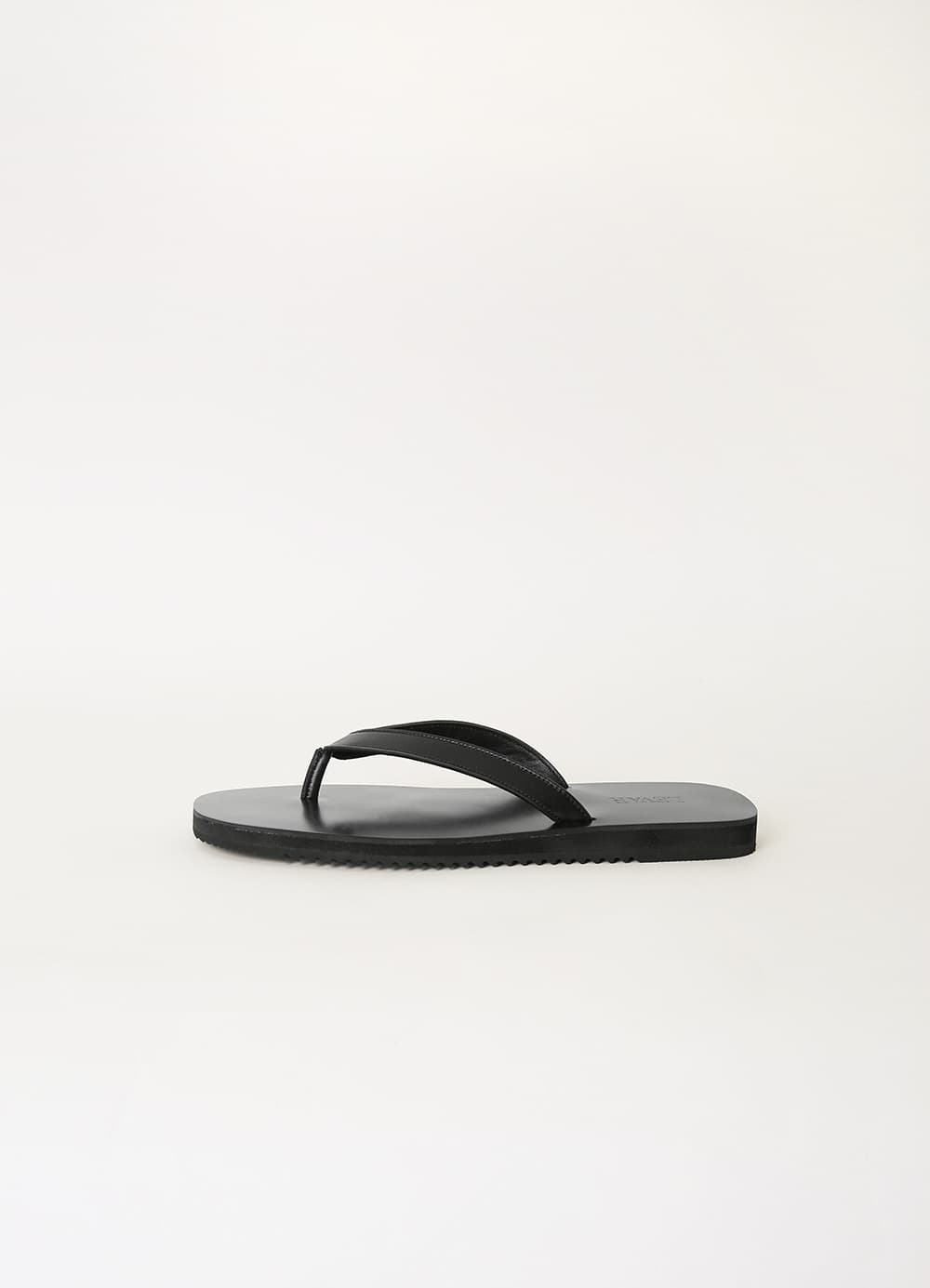 Classic Leather Flat Sandals - Black