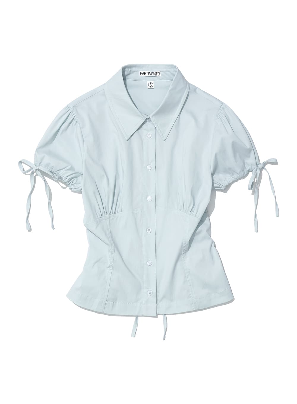 BOWTIE PUFF SLEEVE BLOUSE_LIGHT MINT
