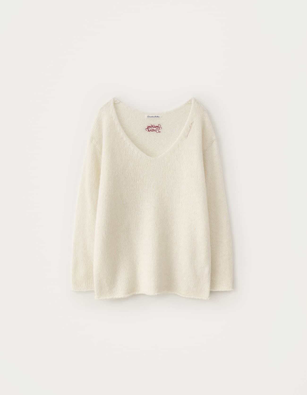 Riss Wool Deep V-Neck Knit - Ivory