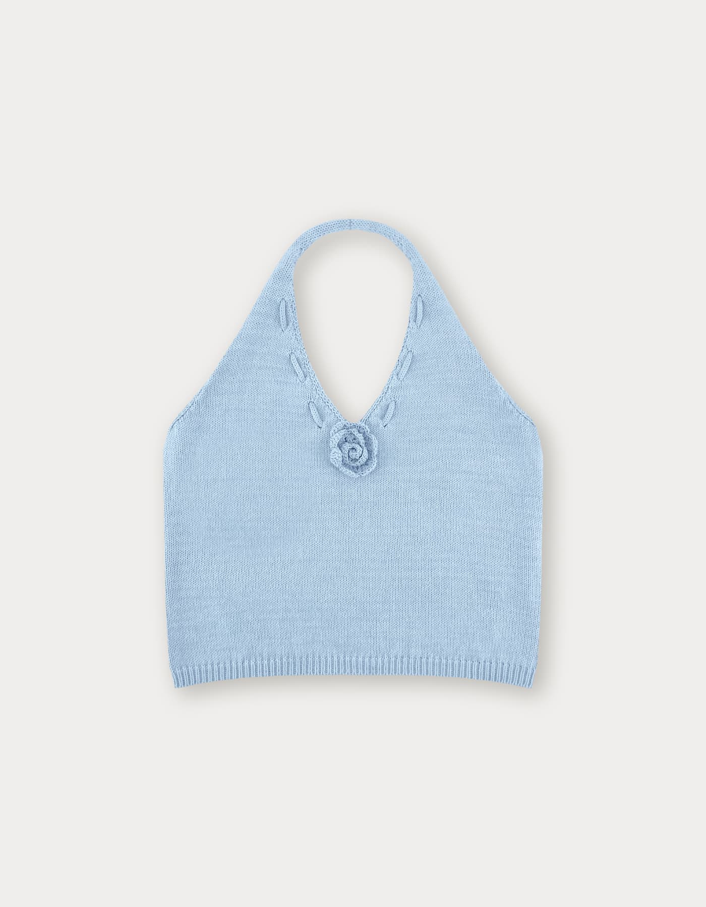 Aloha Halter Sleeveless Knit - Light Blue