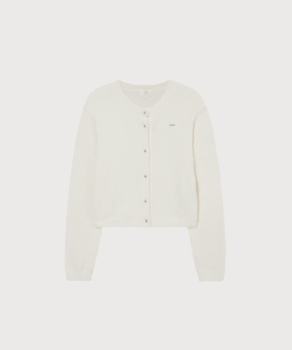 우먼 헤어리 가디건 Ivory