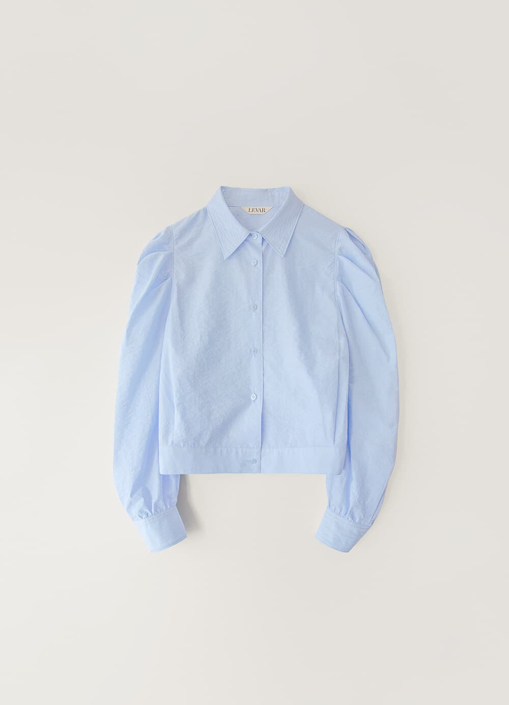 See-Through Cropped Blouse - Sky Blue
