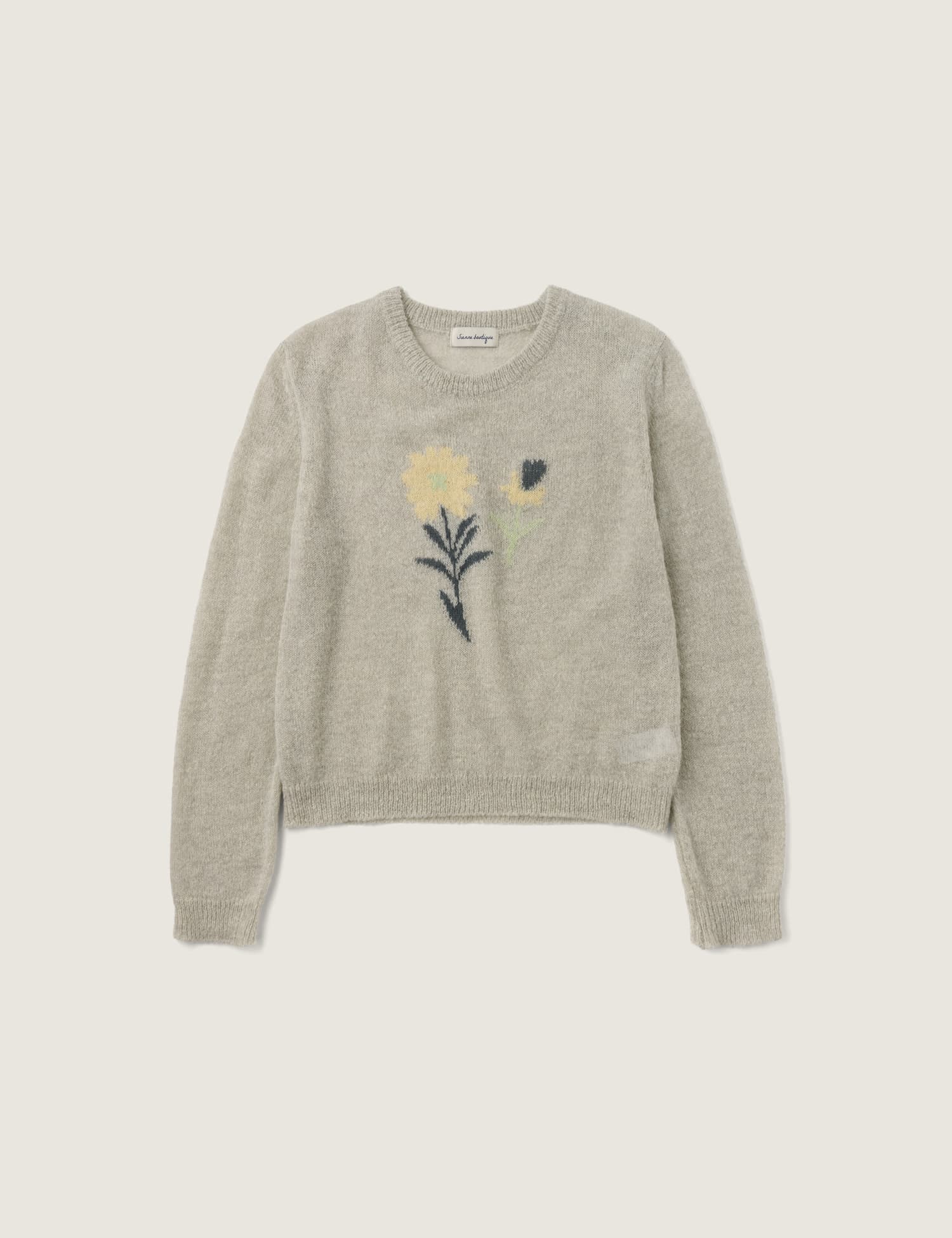 Daisy Flower Knit (Melange Gray)