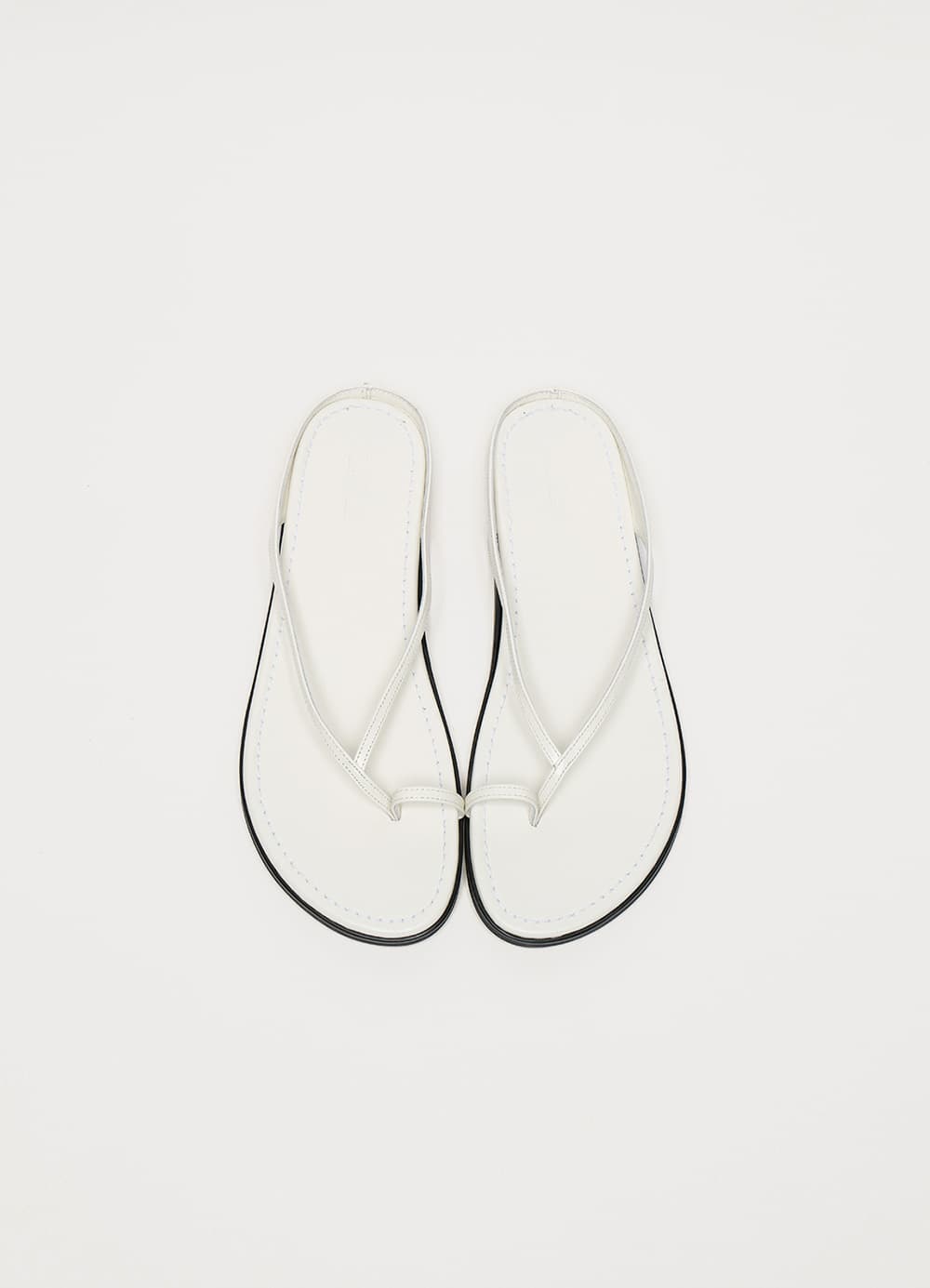 Leather Cross Flip Flop - White