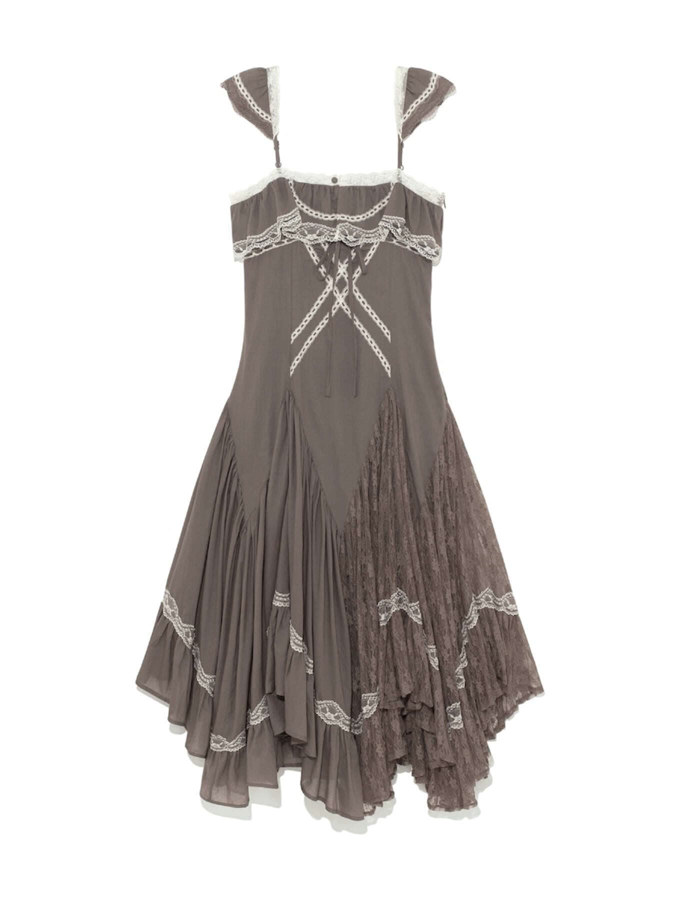 ENCHANTED COTTON LACE DRESS (BROWN)
