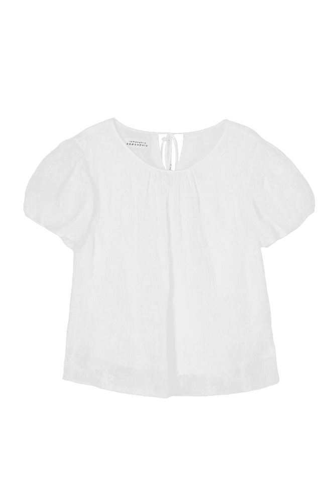 Flower Puff Blouse (White) 배윤경 착용