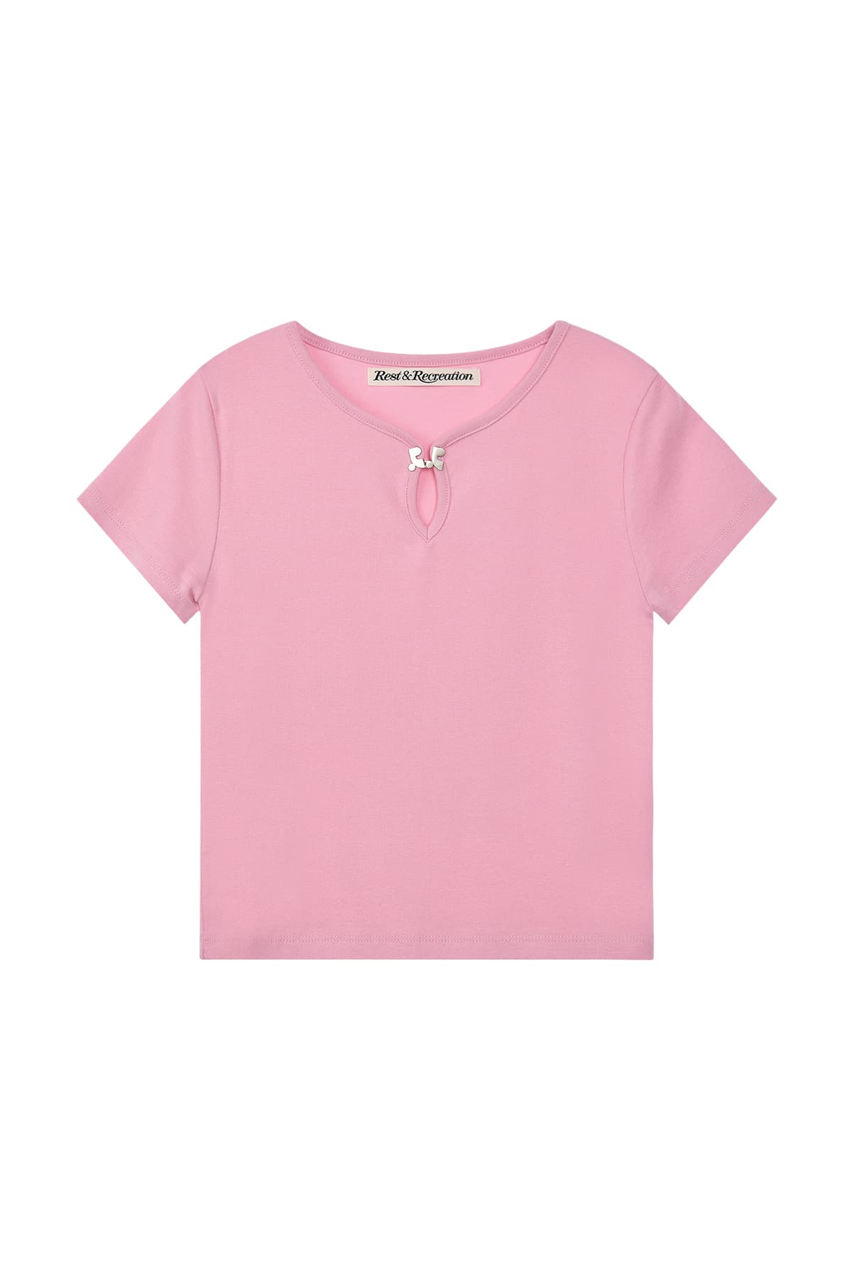 U-NECK LOGO CLIP TOP - PINK