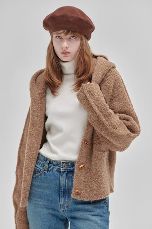 23WN alpaca hoody cardigan [S/BR]
