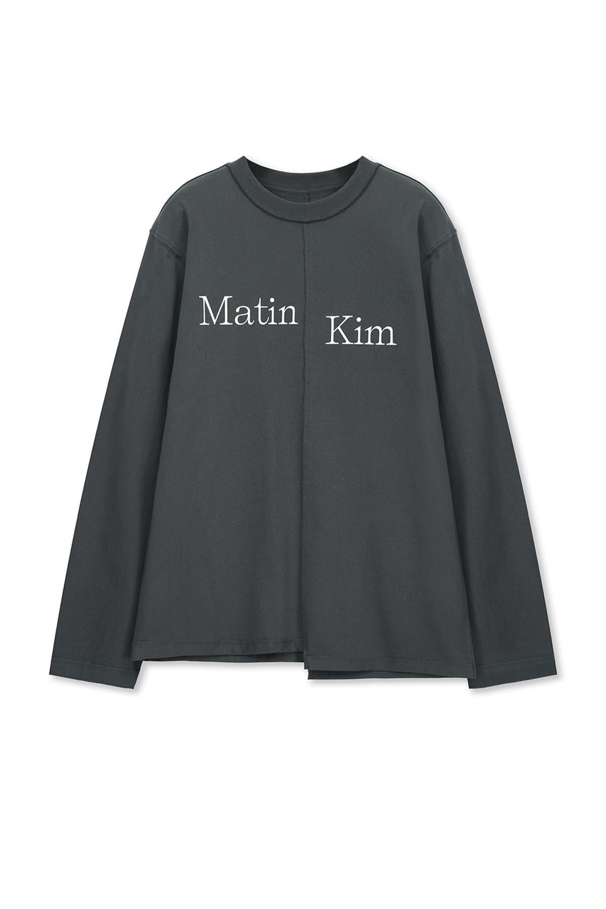 ASYMMETRIC LOGO TOP IN CHARCOAL