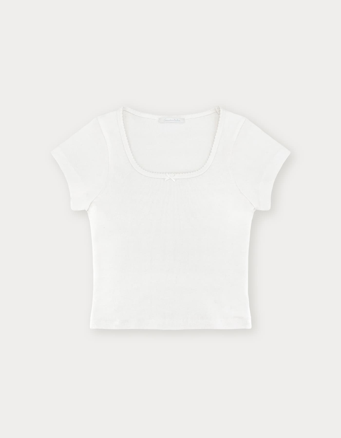 Ribbon Square Top - Ivory