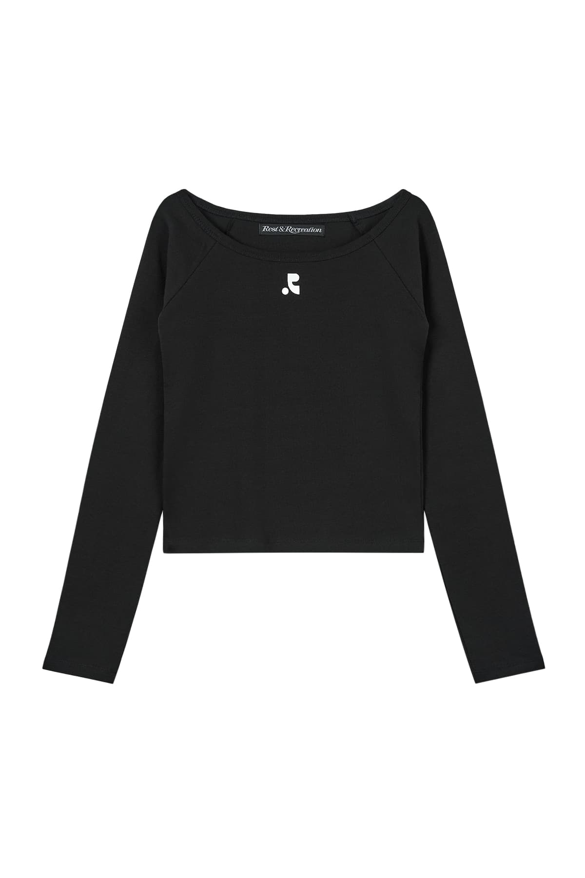 U-NECK RAGLAN TOP - BLACK