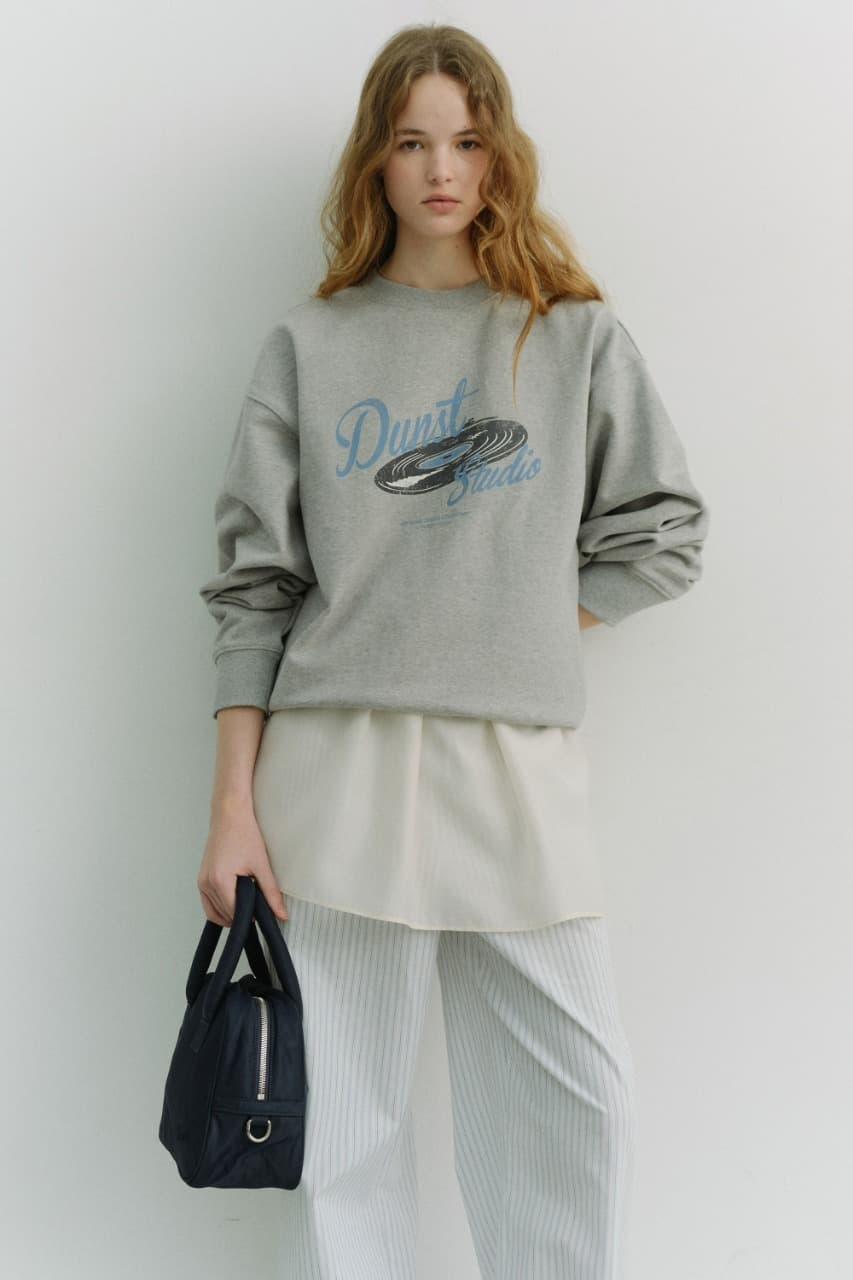 UNISEX VINYL SWEATSHIRT MELANGE GREY_UDTS6A115G2