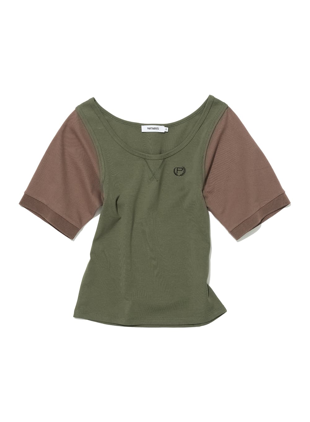 SCOOP-NECK BAT SLEEVE TOP_KHAKI GREEN