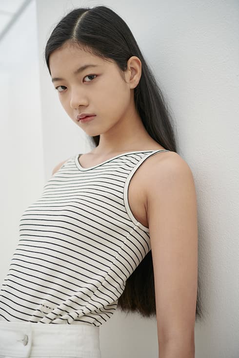 Two-way casual sleeveless top Stripe 2colors [N6STS03]