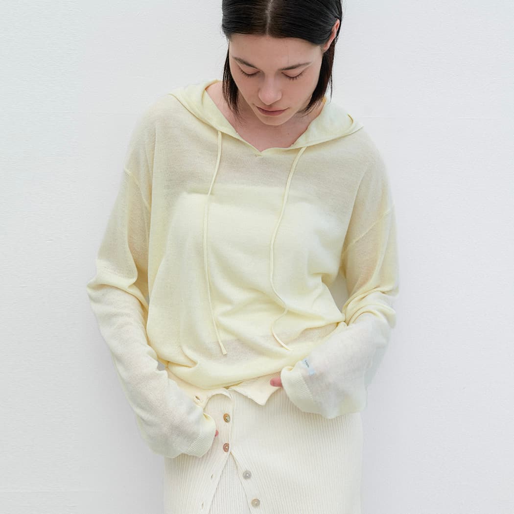 (T-7186)AN LIGHT WEIGHT HOODED KNIT
