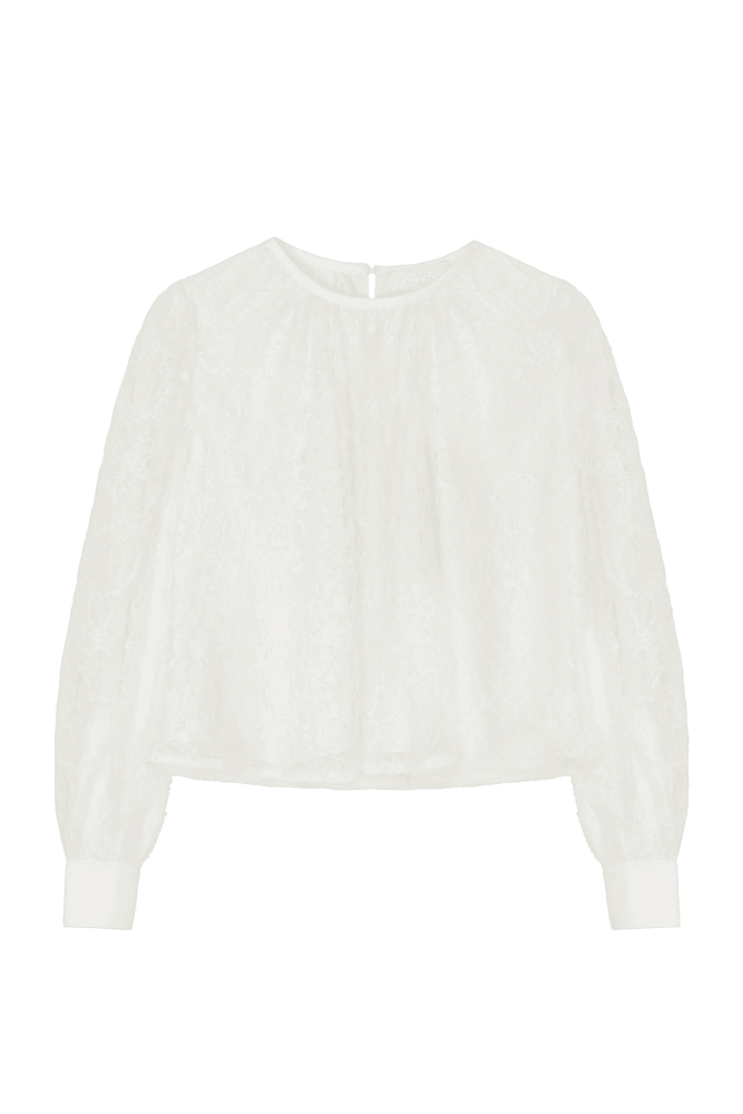 Luna Lace Crop Blouse (White)