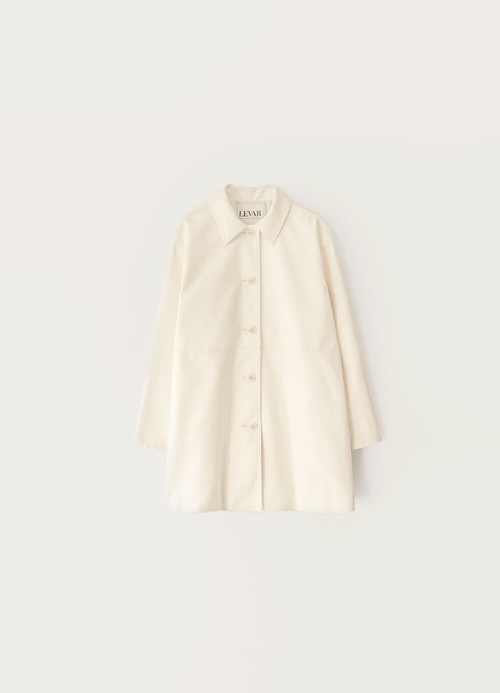 Faux Leather Half Trench Coat - Butter