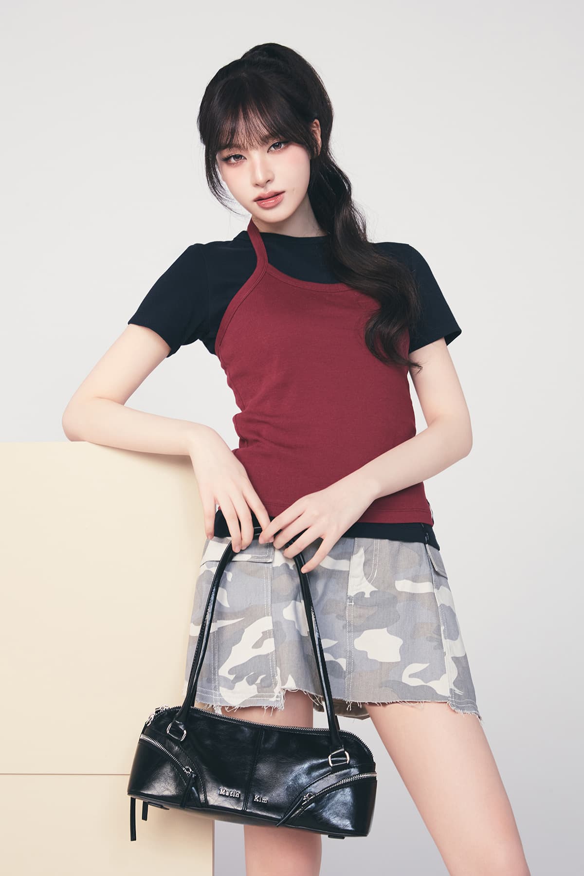 CARGO MINI DENIM SKORT IN BEIGE