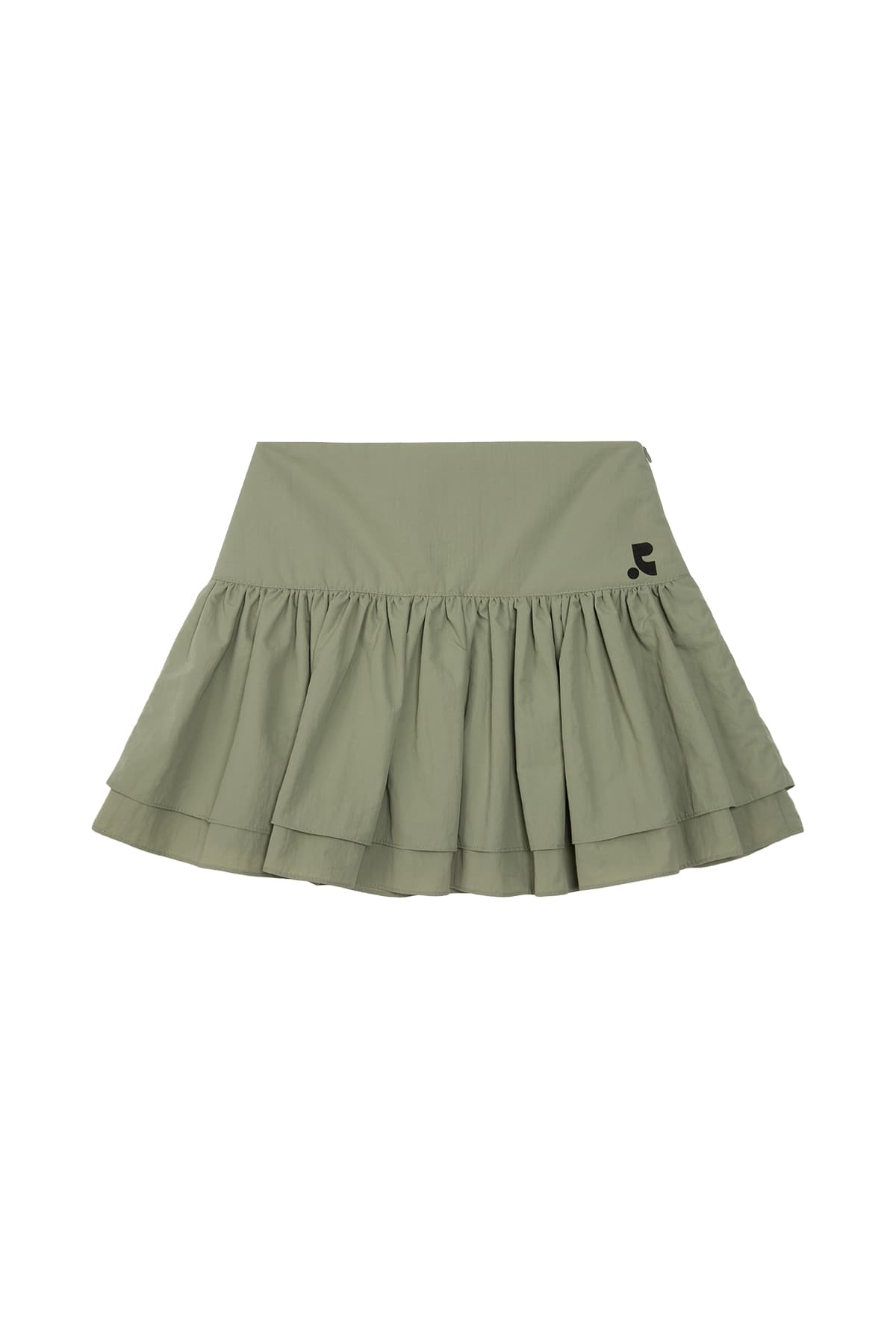 RUFFLE MINI SKIRT - KHAKI
